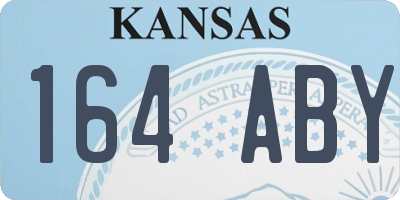 KS license plate 164ABY