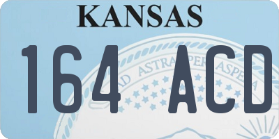 KS license plate 164ACD