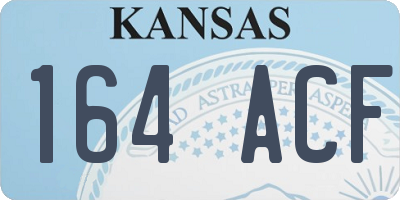KS license plate 164ACF