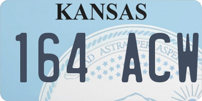 KS license plate 164ACW