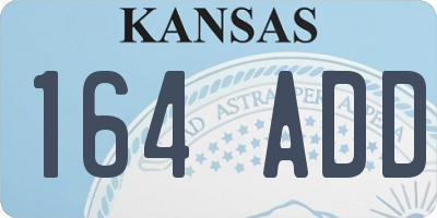 KS license plate 164ADD
