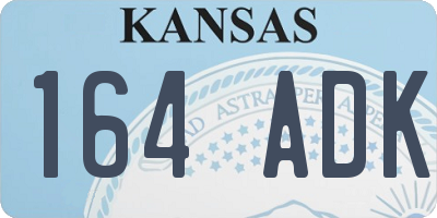 KS license plate 164ADK