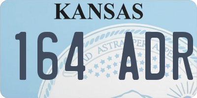 KS license plate 164ADR