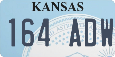 KS license plate 164ADW