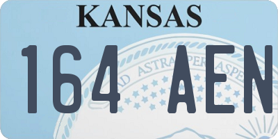KS license plate 164AEN