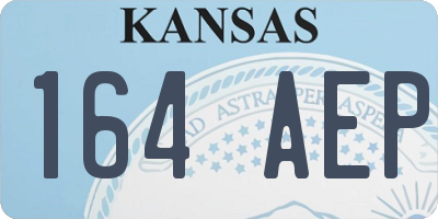 KS license plate 164AEP