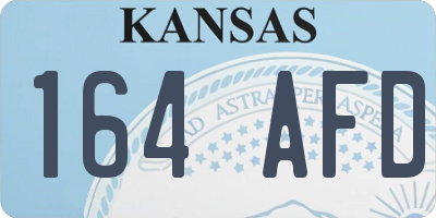 KS license plate 164AFD