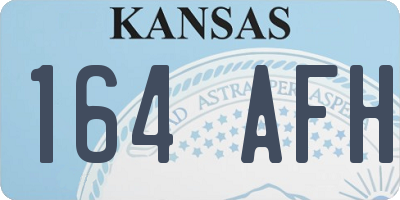 KS license plate 164AFH