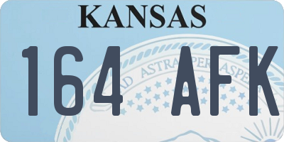 KS license plate 164AFK