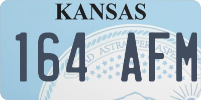 KS license plate 164AFM