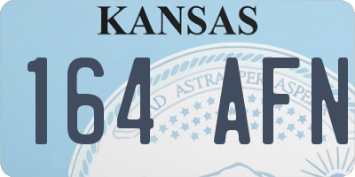 KS license plate 164AFN