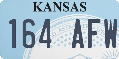 KS license plate 164AFW