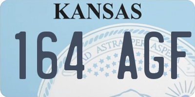KS license plate 164AGF
