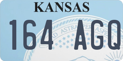 KS license plate 164AGQ