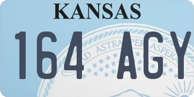 KS license plate 164AGY