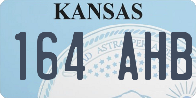 KS license plate 164AHB
