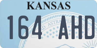 KS license plate 164AHD