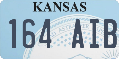 KS license plate 164AIB