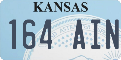 KS license plate 164AIN