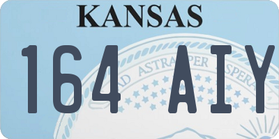 KS license plate 164AIY