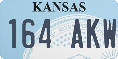 KS license plate 164AKW