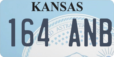 KS license plate 164ANB