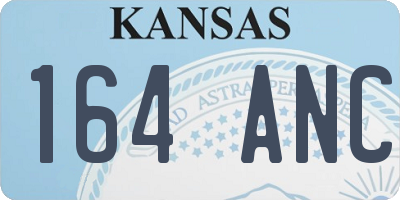 KS license plate 164ANC