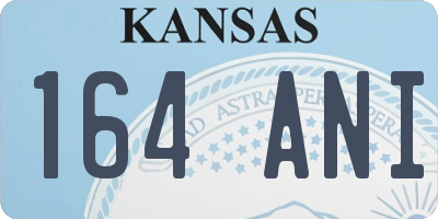 KS license plate 164ANI