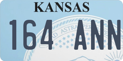 KS license plate 164ANN