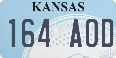 KS license plate 164AOD