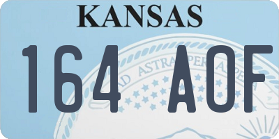 KS license plate 164AOF