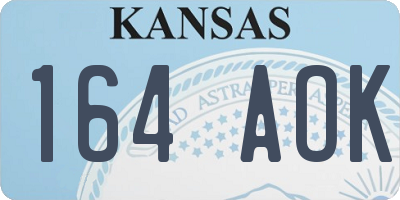KS license plate 164AOK