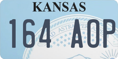 KS license plate 164AOP