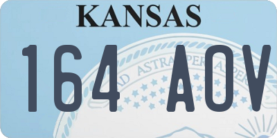 KS license plate 164AOV