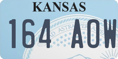 KS license plate 164AOW