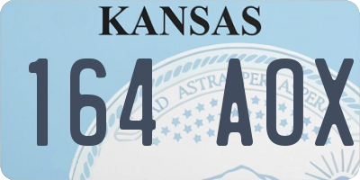 KS license plate 164AOX