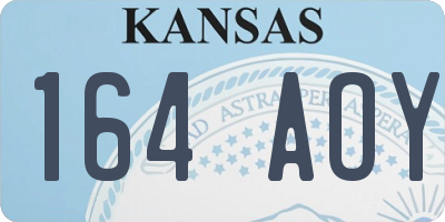KS license plate 164AOY
