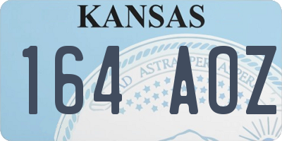 KS license plate 164AOZ