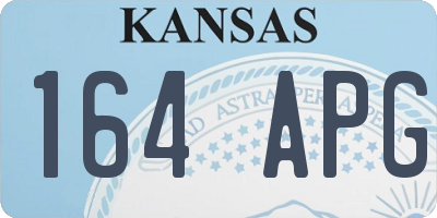 KS license plate 164APG