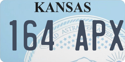 KS license plate 164APX