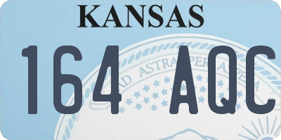 KS license plate 164AQC
