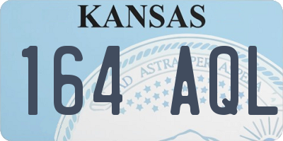 KS license plate 164AQL