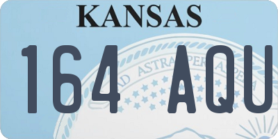 KS license plate 164AQU