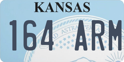 KS license plate 164ARM