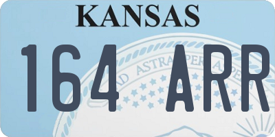 KS license plate 164ARR