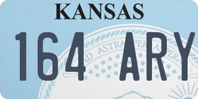 KS license plate 164ARY