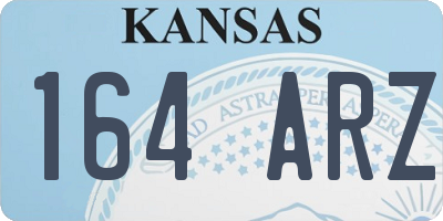 KS license plate 164ARZ