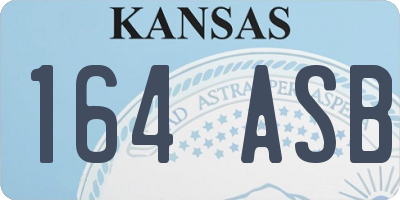 KS license plate 164ASB