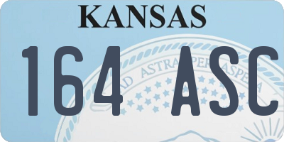 KS license plate 164ASC