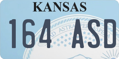 KS license plate 164ASD